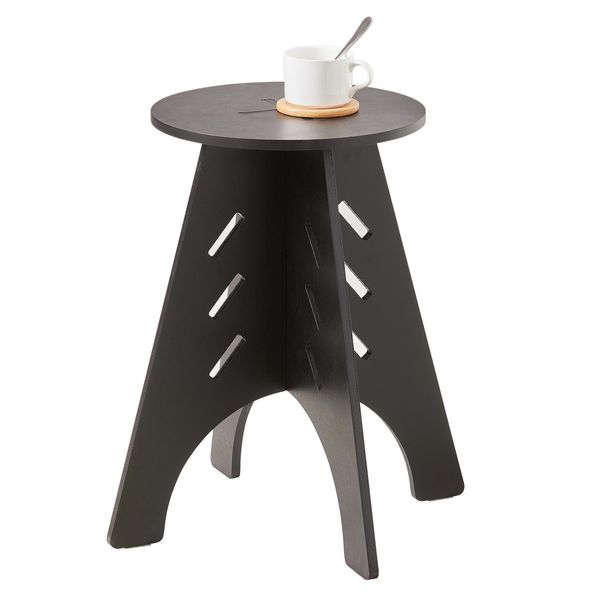 Sobuy HFBT01-K-SCH Tavolino Con Incastri A Tenone Tavolino Da Caffè Tavolino Da Letto Comodino Tavolino Da Divano H48,5 X Ø30,5 Cm-image