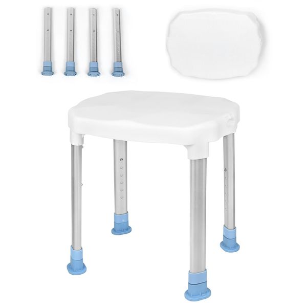 Yuenfong Sedia Da Doccia, Sgabello Da Doccia Regolabile In Altezza, Sgabello Da Bagno Caricabile Fino A 150 Kg Con Pedane Antiscivolo, Sedia Da Bagno Per Anziani, Donne In Gravidanza-image