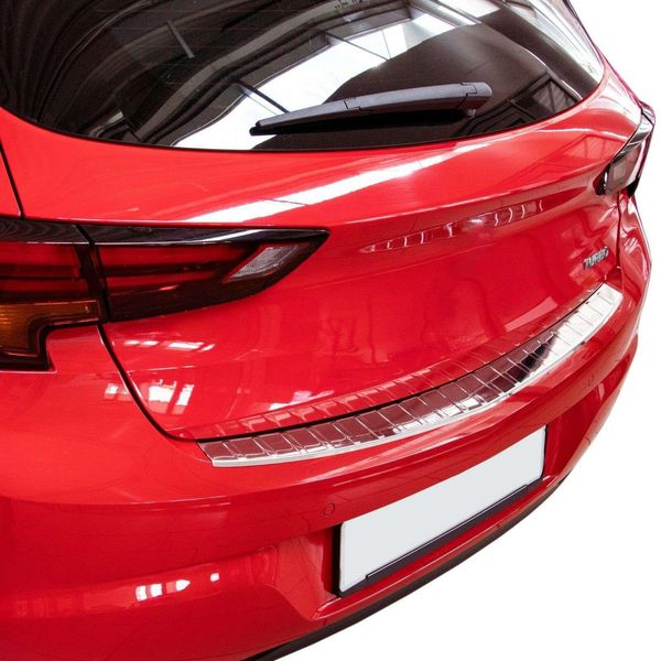 Protezione Paraurti Per Opel Astra K Hatchback Acciaio Inox Lucidato Con Bisello-image