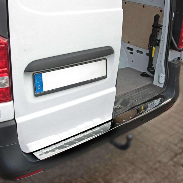 Protezione Paraurti In Acciaio Inox Cromato Per Mercedes Vito, V-CLASS W447 Con Bordo Smussato-image