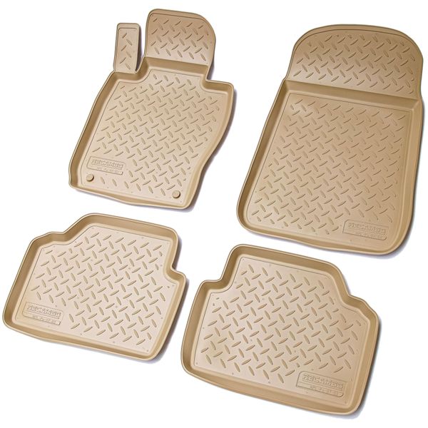 Tappetini In Gomma Per Bmw Serie 3 E90 E91 Limo Touring Bj 2005-2012 | Beige Con Bordo-image