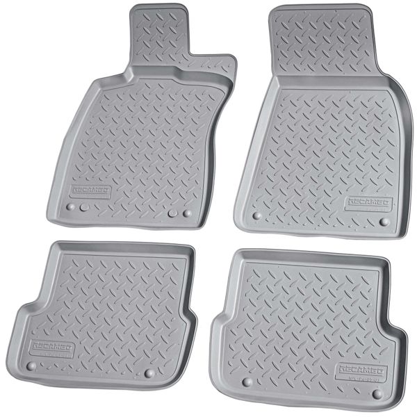 Tappetini In Gomma Per Audi A6 4F C6 Limo Allroad Avant 2004-2011 Grigio Con Bordo-image