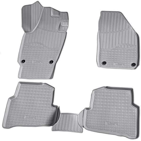 3D Gomma Tappetini Per Skoda Fabia Tipo Nj Anno Da 2014> Grigio Con Bordo-image