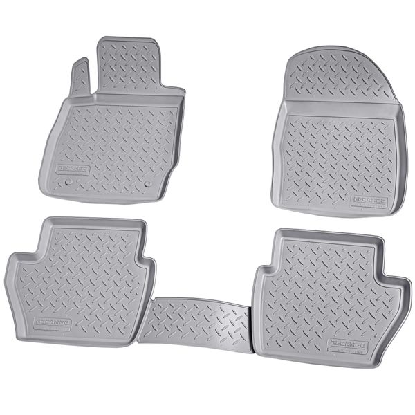 Tappetini In Gomma 3D Per Ford Fiesta Vi | 2008-2017 | Tipo JA8 | Grigio Con Bordo-image