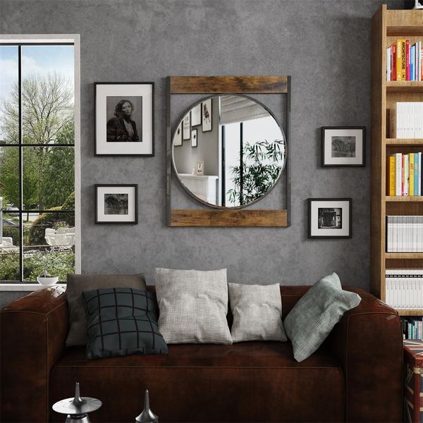 Specchio Da Parete Wisfor Specchio Decorativo Specchio Da Corridoio Vintage Industriale, 63 X 76 Cm-image