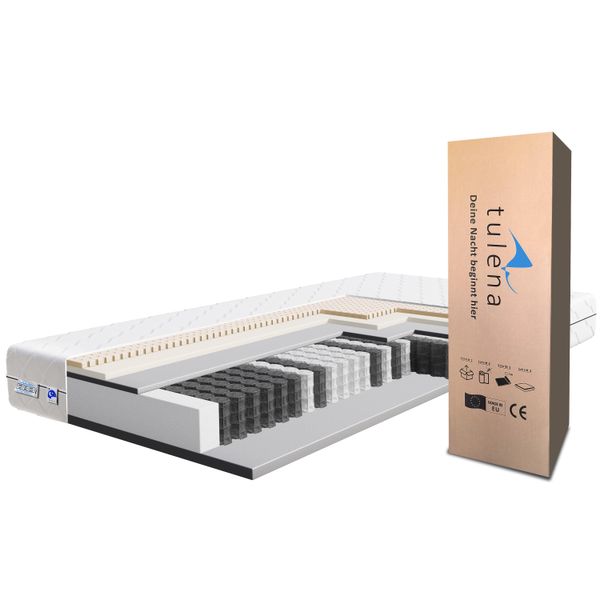 Tulena Nox Materasso 90 X 190 Cm - Rivestimento Lavabile - Materasso A Molle Morbido, Comfort Plus H1 / H2-image