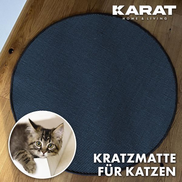 Tappeto Tiragraffi Per Gatti Tappeto Tiragraffi Rotondo In Sisal Per La Cura Degli Artigli Blu 150 Cm Di Diametro-image