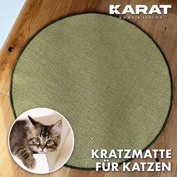 Tappeto Tiragraffi Per Gatti Tappeto Tiragraffi Rotondo In Sisal Per La Cura Degli Artigli Verde 150 Cm Di Diametro-image