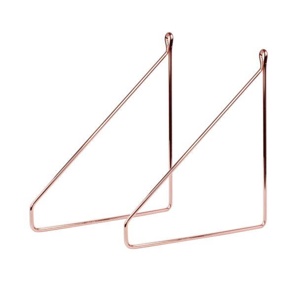 Natural Goods Berlin Supporto Per Mensola Pankow, Supporto Per Mensola, Mensola A Muro, Supporto A Muro, Oro Rosa, Per Mensola Da 200 Mm, 2 Pezzi-image