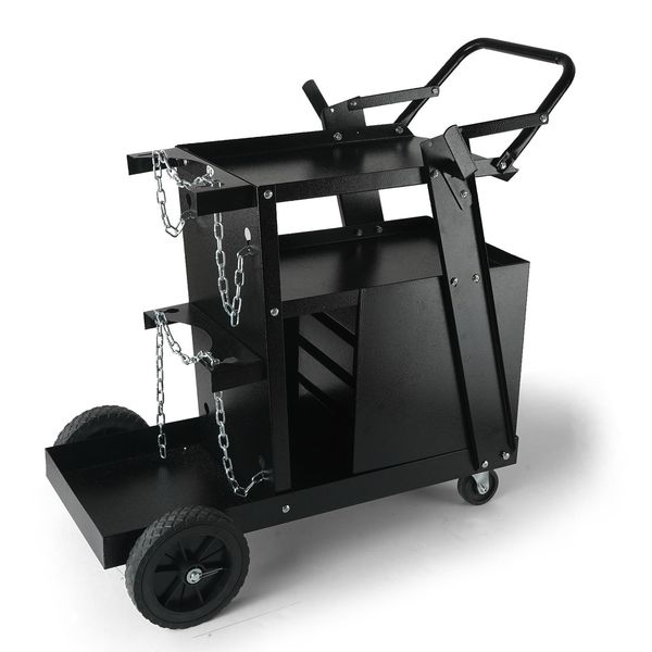 Carrello Per Saldatura Vevor 2 Ripiani Con 4 Cassetti Carrello Mobile Per Saldatura Max. 100-120 Kg Carrello Per Attrezzature Di Saldatura Con 2 Portabombole Ideale Per La Saldatura Manuale Saldatura Ad Arco Schermato Con Gas Saldatura Ad Arco Con Argon-image