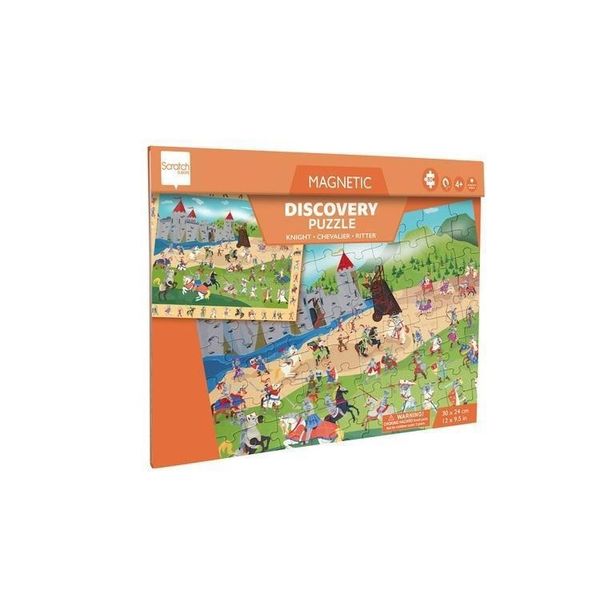 Scratch Puzzle Magnetico 2 In 1 - Gioco Di Scoperta - Cavaliere-image