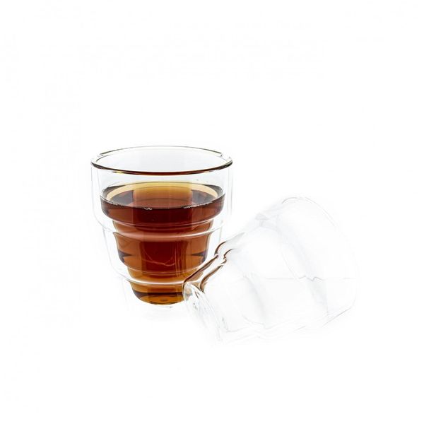 Set Di Bicchieri Mulex A Doppia Parete Resistenti Al Calore Per Succhi, Tè, Caffè - 250 Ml 4 Pezzi-image
