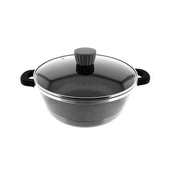 Casseruole Almina Con Coperchio In Vetro Rivestimento Antiaderente Alluminio Pressofuso Grigio ?24 Cm-image