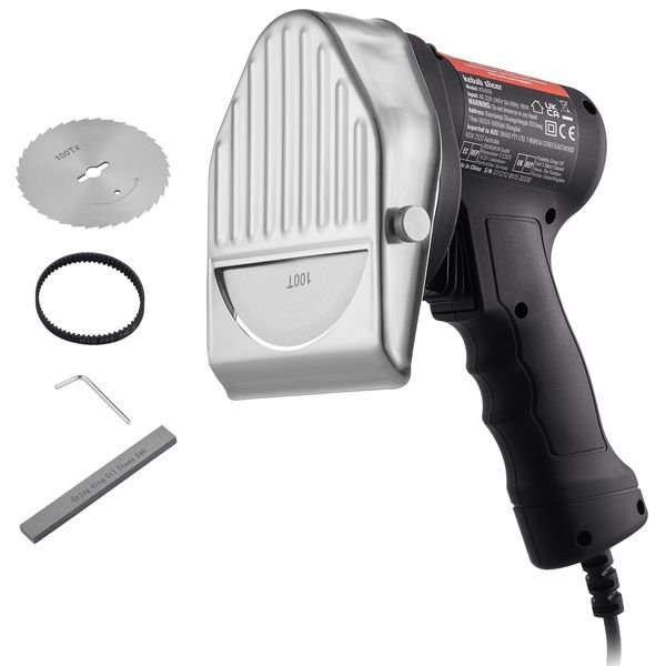 Vevor Coltello Elettrico Per Shawarma, 80 W, Coltello Per Kebab Turco, Taglierina Commerciale Per Gyro In Acciaio Inox, Affettatrice Di Carne Doner Kebab Con 2 Lame, Diametro Lama 100 Mm-image