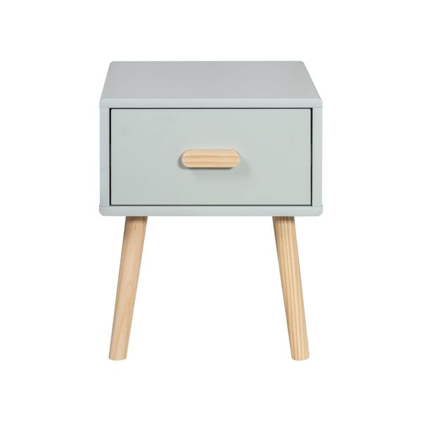 Comodino Mobili Rebecca Picea 44X35X35 Mdf Pino Verde Acqua Marrone Scandinavo Parzialmente Assemblato-image