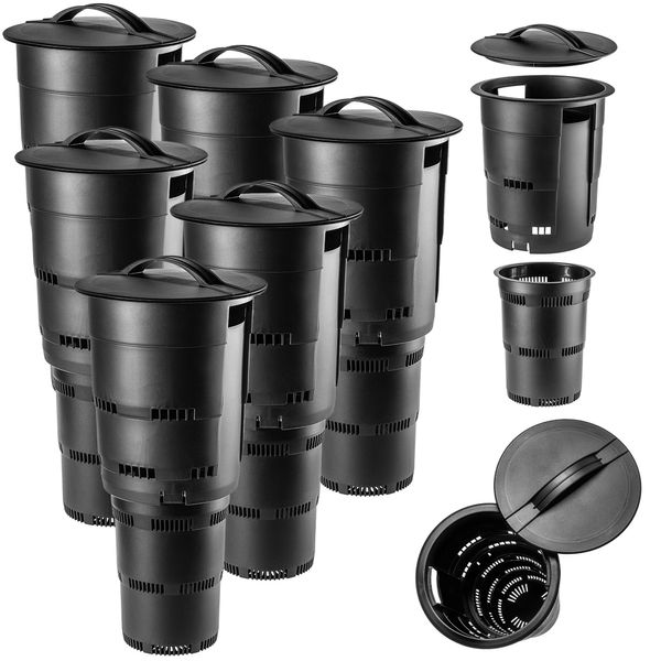 Compostiera Da Giardino Interrata In Plastica Kadax, Nera, 6 Pezzi-image