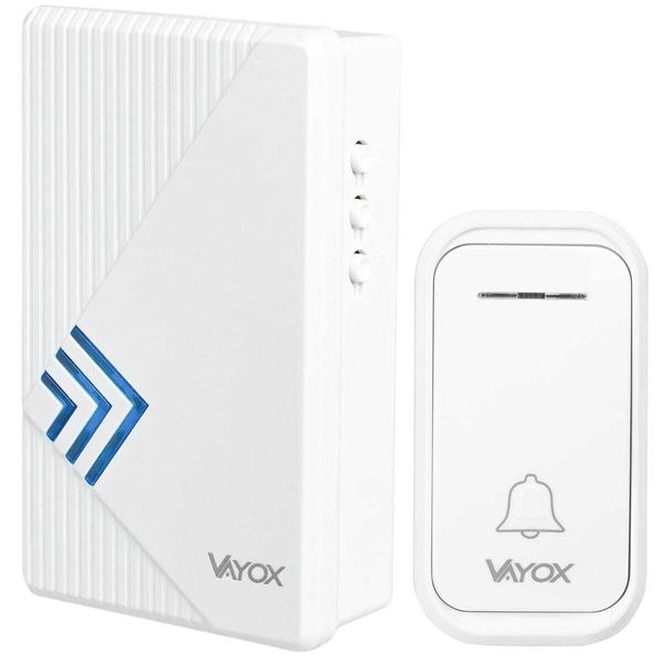 Vayox Campanello Senza Fili VA0244 | 38 Suoni | 130M | Max 85Db | Bianco/Blu-image