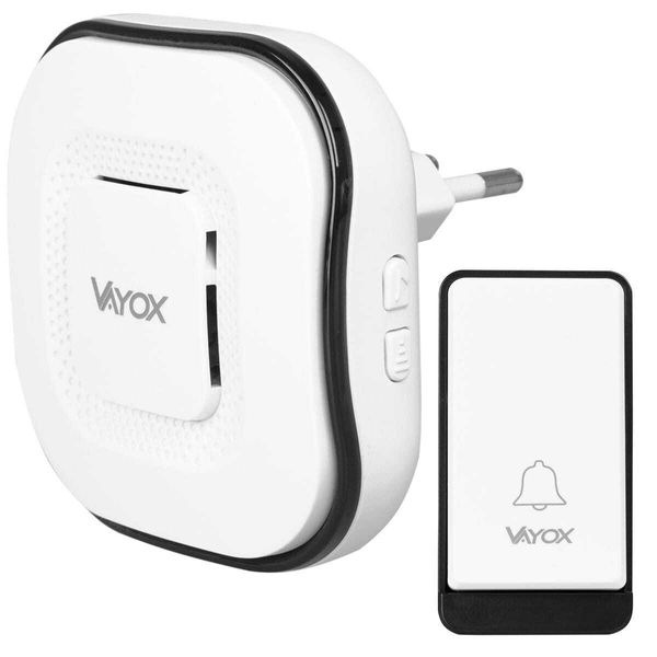 Vayox Campanello Senza Fili VA0242 | 38 Suoni | 130M | Max 85Db | Nero/Bianco-image