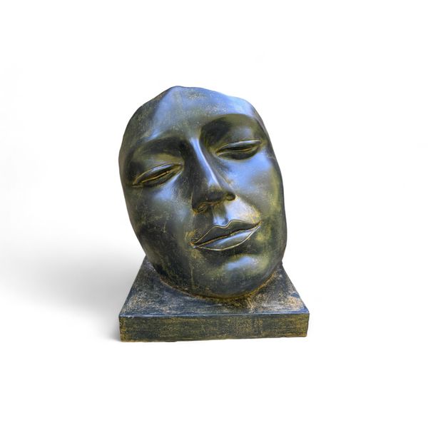Scultura Di Volti - Giardino, Terrazza - Volto Addormentato - Giallastro-image