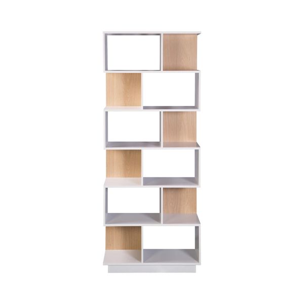Rebecca Mobili Silene Libreria 180X70X29,5 Truciolare Bianco Marrone Chiaro Moderno-image