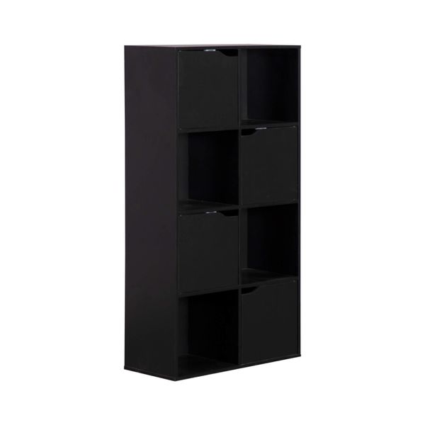 Rebecca Mobili Libreria Rofia 119X60X29 Truciolare Nero Moderna-image