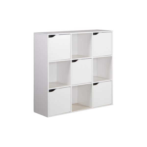 Rebecca Mobili Libreria Vesparia 90X90X30 Truciolare Bianca Moderna-image