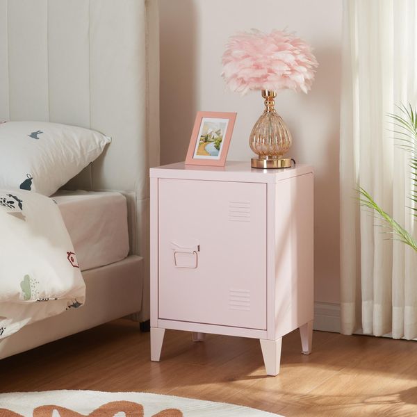 Comodino 'Inari' Con Maniglia A Sinistra In Acciaio 57 X 40 X 30 Cm Rosa-image