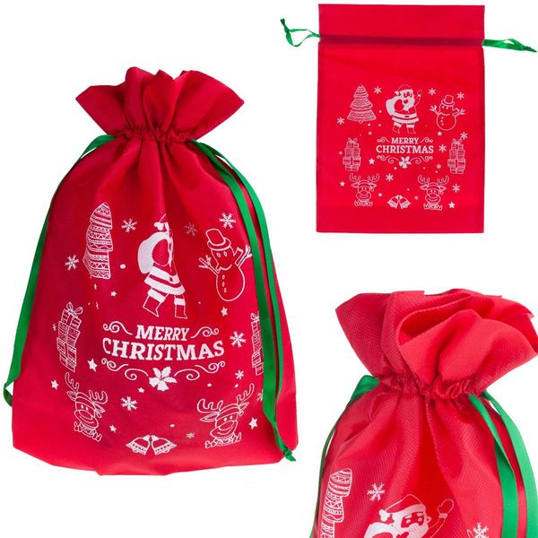 Borsa Regalo Di Natale Borsa Regalo Ecologica Borsa Regalo Rossa Borse Regalo Borsa Di Babbo Natale-image