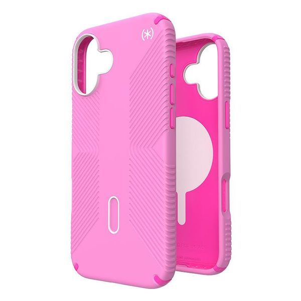 Speck Presidio2 Grip Clicklock & Magsafe - Custodia Per Iphone 16 Plus (Rosa Vero / Rosa Shocking / Bianco)-image