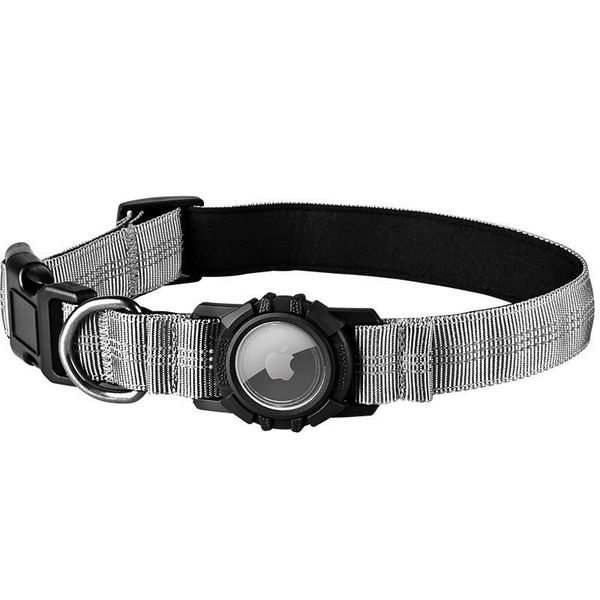 Inf Collare Per Cani Riflettente Con Supporto Per Airtag D'argento M-image