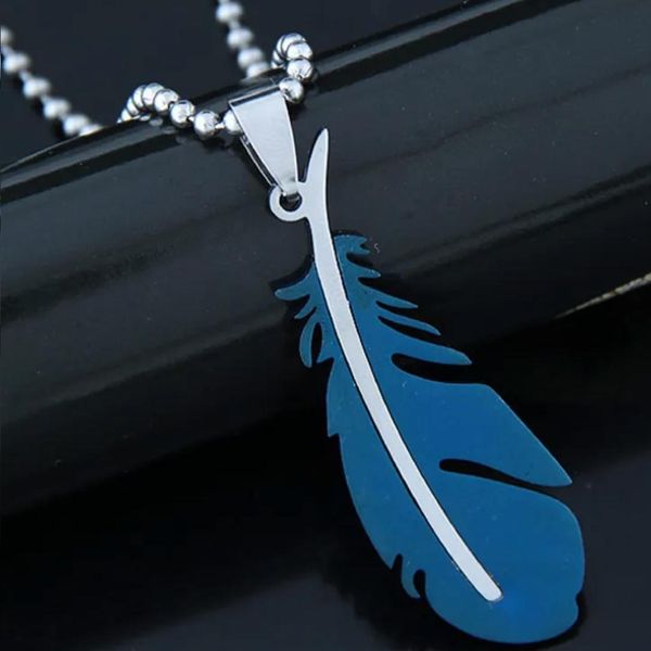 Collana SI-34157 Piuma - Blu KP34157-image