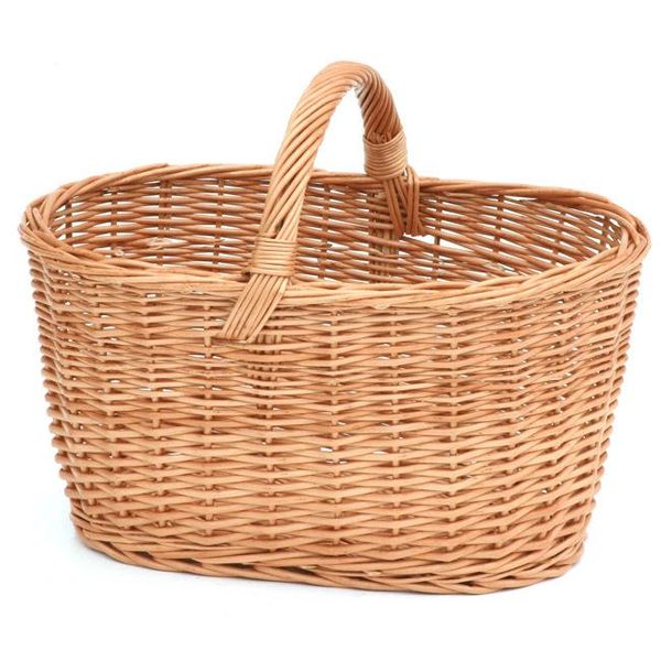 Cesto Per La Spesa In Vimini Cesto In Vimini Con Manico Cesto Di Stoccaggio Cesto Da Picnic Leggero Cesto Da Regalo Cesto Vuoto Vintage Reisenthel Cesto Di Stoccaggio In Vimini-image