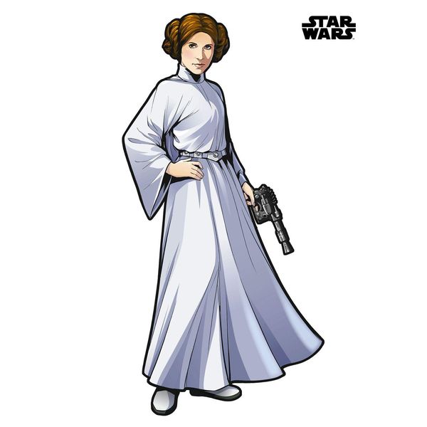 Tatuaggio Da Parete Disney Star Wars Principessa Leila Xxl Grigio - 612426 - 127 X 170 Cm-image