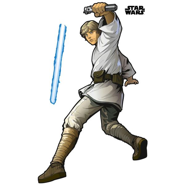 Decalcomania Murale Disney Star Wars Luke Skywalker Xxl Grigio - 612425 - 127 X 200 Cm-image
