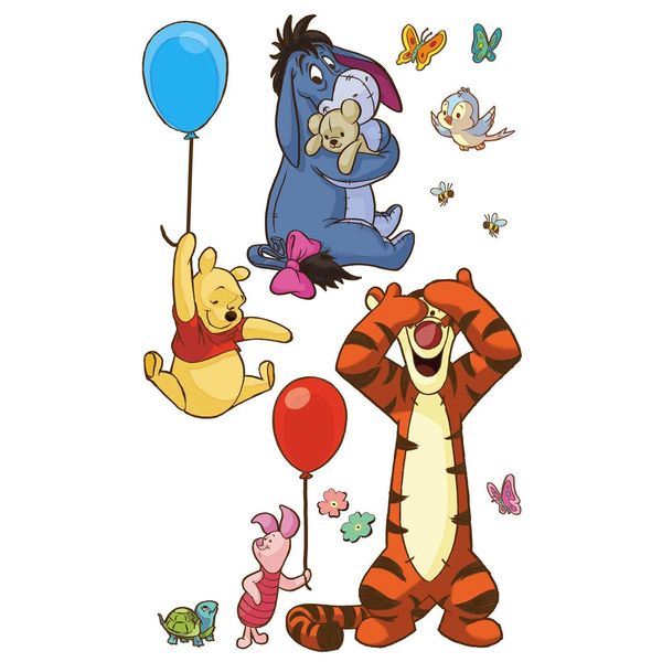 Murale Disney Pooh L'orso Arancione, Blu E Giallo - 612438 - 127 X 200 Cm-image