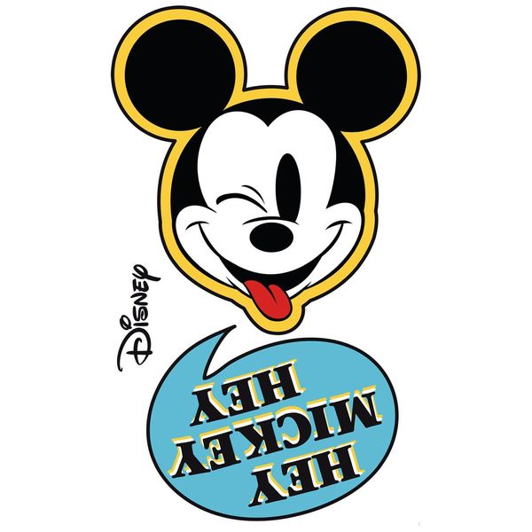 Murale Disney Mickey Mouse Blu, Giallo E Bianco E Nero - 612434 - 127 X 200 Cm-image