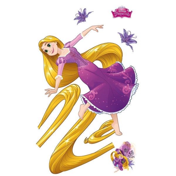 Disney Rapunzel Decalcomania Murale Viola E Gialla - 612436 - 127 X 200 Cm-image
