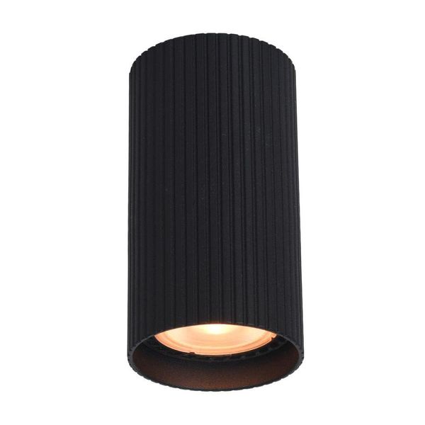 Spot A Soffitto Moderno Tubo Rotondo A Righe Nere 10 Cm Per Soggiorno Cucina 1Xgu10 10W Rilok Italux-image