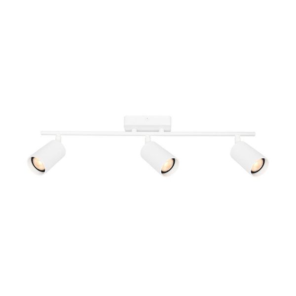 Lampada Da Soffitto A Striscia Bianca Tre Faretti Mobili Per Soggiorno Sala Da Pranzo 3Xgu10 10W Tris Italux-image