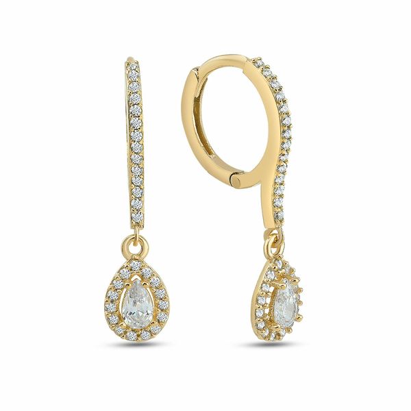 Paar OhrhäNger Dkeniz "925/- Sterling Silber Vergoldet Elegant & Pur Ohrring", Gold (Gold, Weiß), Ohrringe, Damen, One-Size, Silber 925 (Sterlingsilber)-image