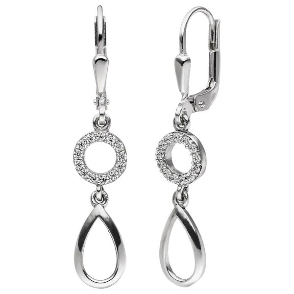 Paar OhrhäNger Jobo, Silber (Silber 925), Ohrringe, Damen, Silber 925 (Sterlingsilber), 925 Silber Mit Zirkonia-image