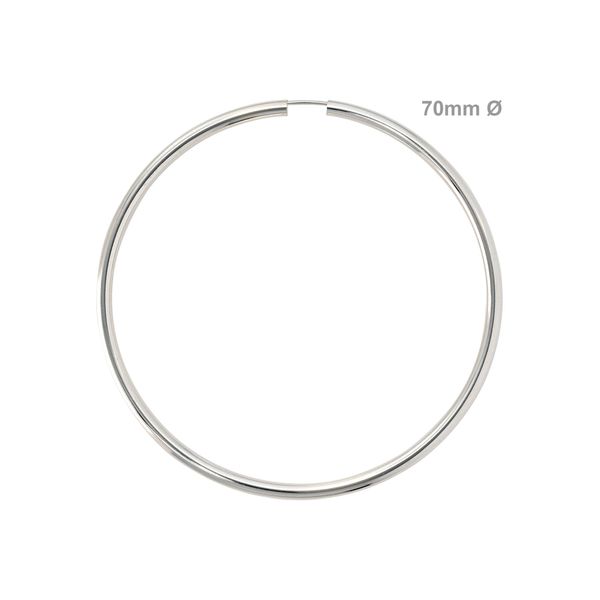 Paar Creolen Jobo, Silber (Silber 925), Ohrringe, Damen, 70Mm, Silber 925 (Sterlingsilber), Rund 925 Silber-image