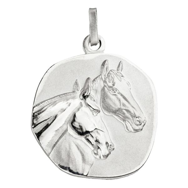 KettenanhäNger Jobo "AnhäNger PferdeköPfe", Silber (Silber 925), SchmuckanhäNger, Damen, Silber 925 (Sterlingsilber), KettenanhäNger, 925 Silber-image