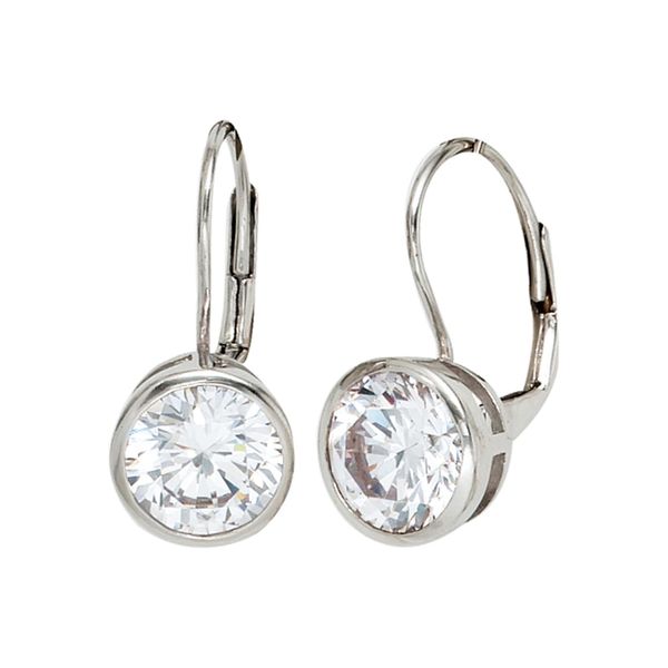 Paar OhrhäNger Jobo, Silber (Silber 925), Ohrringe, Damen, Silber 925 (Sterlingsilber), Rund 925 Silber Mit Zirkonia-image