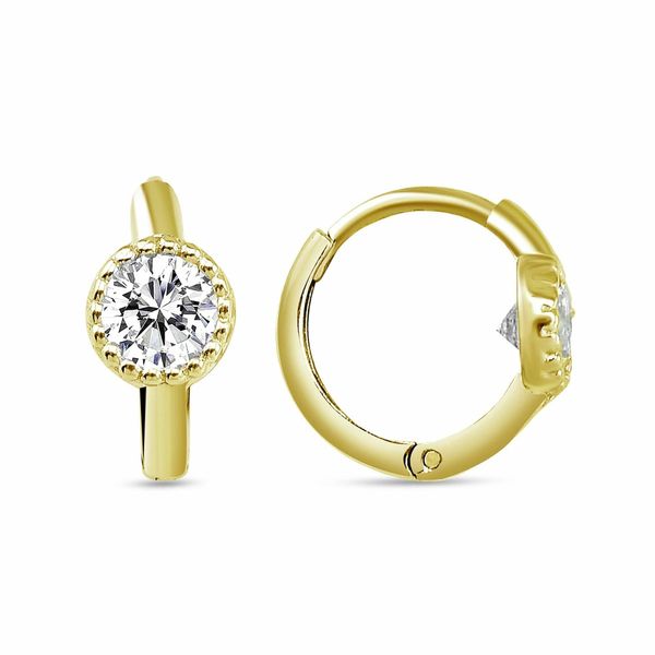 Paar Creolen Dkeniz "Silber 925 Vergoldet Mit Zirkonia Weiß", Gold (Gold, Weiß), Ohrringe, Damen, One-Size, Silber 925 (Sterlingsilber)-image