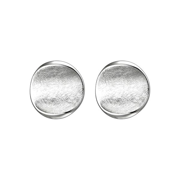 Paar Ohrstecker Jobo, Silber (Silber 925), Ohrringe, Damen, Silber 925 (Sterlingsilber), 925 Silber Eismatt-image