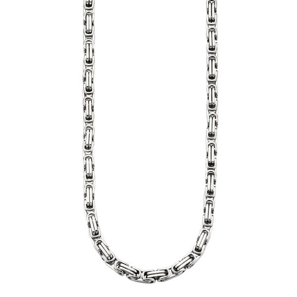 Edelstahlkette Bruno Banani "Schmuck Geschenk Halskette KöNigskette 4-Kant-Optik Silber" Gr. 55, Silber (Edelstahlfarben), Halsketten, Herren, 55, Edelstahl, L: 55, Edelstahlkette-image