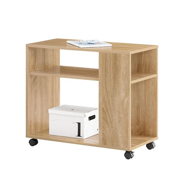 Sobuy® Tavolo Rotante, Tavolino, Portariviste, Tavolino, Con Rotelle, FBT34-N-image