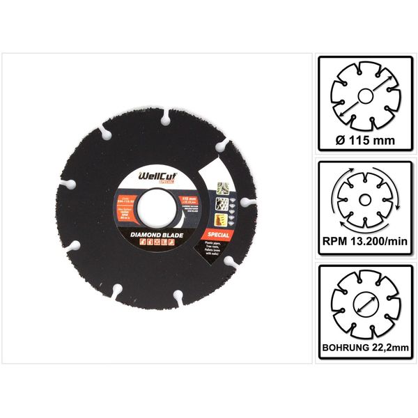 Wellcut Disco Da Taglio Diamantato 115X22,2Mm ( 334 - 115 / 22 )-image