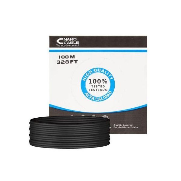 Cavo Di Rete Rigido Utp Categoria 5E Nanocable 10.20.0302-EXT-BK 100 M Nero-image